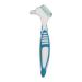 Dental prostheses false teeth brush cleaning brush double bristles brush set portable ergonomic denture cleaning brush multi -layer bristles for denture care (grun)
