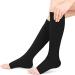 Buy Open Toe Flight Compression Stockings for Men & Women | 20-30 mmHg Graded Support Knee-High Calf Sleeves - Ideal for Travel & Pregnancy (M-Black) - Buy Online on GoSupps.com