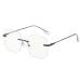 Rongchy Fashion Rimless Blue Light Blocking Glasses for Men Women TV Phone Computer Gaming Eyeglasses Black