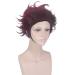 Buy Kamado Tanjirou Wig | Demon Slayer Kimetsu no Yaiba | Dark Red Heat Resistant Synthetic Hair - 30cm - Buy Online on GoSupps.com