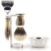 Jag Shaving 5-Edge Shaving Set with Silver Tip Shaving Brush Shaving Bowl and Shaving Stand