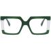 Oversized Anti-UV Reading Glasses | Comfortable Computer Eyewear | Anti-Blue Light Square Flat Light Mirror +250 Green - Buy Online on GoSupps.com