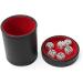 Luck Lab Black Leather Dice Cup with Lid & 6 Pearl Dice - Red Velvet Interior - Perfect for Board Games - Buy Online on GoSupps.com