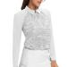 Womens Golf Polo Shirts Long Sleeve Half Zip Golf Pullover Athletic Tennis Shirts Moisture Wicking Tops Camouflage Print