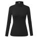 Herou Womens Long Sleeve Turtleneck Slim Fitted Lightweight Casual Active Layer Tops Shirts 0-black Medium