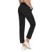 Little Donkey Andy Women's Ultra-Stretch Quick Dry Lightweight Ankle Pants Drawstring Active Travel Hiking A1. Black Medium