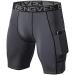 ZENGVEE Men's Compression Shorts 3 Pack with Pocket - Gym, Running, Yoga - Grey Large - Buy Online on GoSupps.com