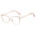 kachawoo Blue Light Blocking Glasses Retro Women Metal Eyeglasses Frame Cat Eye Anti Blue Light Computer Glasses Pink Gold Frame