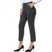 PUWEER Dress Pants Women Business Casual Stretch Ankle Pants for Women Office Cropped Capri Work Pants with Pockets 25" Inseam (Petite) Small Dark Grey