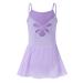 LIONJIE Little Girls Camisole Ballet Dance Dress with Skirt Leotards Hollow Back Kids Dancewear 3-12Y 3-4T Purple