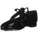 Capezio girls Jr. Tyette Tap Shoe, Black Patent, 8 Toddler M