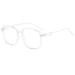 Fuqinqingoz fashionable reading glasses oversized computer reader clear view anti-blue light flat light level presbyopia glasses (color: transparent size: +100) +100 transparent