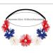 Patriotic Flower Crown Headband for Independence Day - Blue Red White Floral Hair Band - Buy Online on GoSupps.com