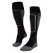 FALKE Women's SK4 Ski Socks, Merino Wool, Knee High, Light Cushion, Breathable Quick Dry, Winter Athletic Sock, 1 Pair 8-9 Black (Black-mix 3010)