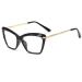 Qinzhenz Stylish Cat Eyes Anti-Eye-Eye-Computer Reader Anti-Blue Light Glasses Fashion Fashion Flat Light Mirror (Color: Black Size: +150) +150 Black