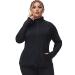 Hanna Nikole Women's Running Jackets Lightweight Full Zip Up Slim Fit Workout Sports Jacket Plus Size Black 20 Plus