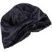 Women's Black Satin Turban Night Sleep Hat - Satin Bonnet for Hair Loss - Buy Online on GoSupps.com