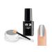 Nail Art Starter Set - Mirror Chrome Pigment Powder - Silver + Accessories - Mirror Effect Powder