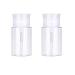 LASSUM 2 Pieces 3.5 oz (100ml) Plastic Pump Dispenser Empty Bottle Push Down Nail Polish Remover Pumping Bottle Dispenser with Flip Top Cap