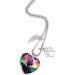 Rainbow Bridge Paw Print And Angel Wing Necklace Rainbow Heart Dog Memorial Necklace Jewelry Gift For Women Colorful Sweater Accessory - Buy Online on GoSupps.com