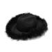 Amybasic Pink Feather Boa Cowgirl Hat for Teengae Girls or Women for Bachelorette Party, Cowboy Themed Party and Birthday Black
