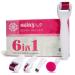 Dermaroller 6 in 1 for the facial body - Skiny Up Titan micronadel Derma Roller 2.00 mm Derma stamp for topical application/different sizes to buy/CE ISO and MHRA approval 1.0mm Kit+Facial Cleansing Brush