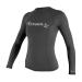 O'Neill Wetsuits Women's Basic 50+ Long Sleeve Rash Guard Graphite Large