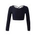 inhzoy Kids Girls Long Sleeves Crop Tank Top Workout Gym Yoga Shirts Dance Gymnastics Crisscross Back Top Black 12