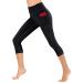 Heathyoga Women's Yoga Pants Leggings with Pockets for Women High Waist Yoga Pants with Pockets Workout Leggings Tights Capris Black Medium
