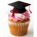 GRADUATION STAND UP x28 FLAT Edible Cake Toppers D1 CONGRATULATIONS HAT & SCROLL
