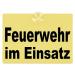 PACO Deutschland eK Warning sign fire brigade in action 20x15cm yellow