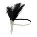 Great Gatsby Flapper Headband Elegant Crystal Rhinestone Flower Tassels 1920s Vintage Hairband Old Hollywood Glam Headpiece (Black)
