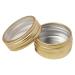 Desikixudy 1Pc Makeup Round Storage Box Nail Art Bead Container Portable Cosmetic Cream Jar Pot Box Round Bottle Bead Golden