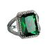 HengSun Vintage 925 Sterling Silver Emerald Ring promise rings for her Cocktail Rings Square Cut Green Gem Cubic Zirconia Anniversary Ring CZ Eternity Engagement Wedding Band Ring for Women 8
