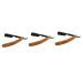 Frcolor 3st holder for bare shaver safety razor eyebrow razor beard razor clip cutter men razor men razor razor wooden bamboo man rosewood 14x2.1cmx3pcs different colors x 3 pieces