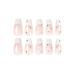 BABALAL Medium Coffin Press on Nails: Nude White Glossy Acrylic with Rhinestone Designs - 24pcs False Nails for Women and Girls - Buy Online on GoSupps.com