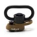 Trirock 1.25 Inch Swivel Loop Push button Qd Combo Tan/Fde Sling Mount Base Fits Keymod Rail With Clever Hole For Snap Clip Hook Spring