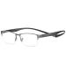 Added half-frame foldable magnetic closure Clip metal blue light filter Reading glasses for men and women anti-blue computer glasses gray 4.0 x