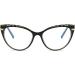 Women's Blue Light Blocking Cat Eye Glasses - LJCZKA Anti Eye Strain Computer Eyeglasses, Clear Frame with Green Leopard Design - Buy Online on GoSupps.com