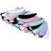 Pack of 100 Mini Disposable Curved Cosmetic Spatula Scoop Small Makeup Plastic Scoop for Mixing and Sampling (Multi-color)