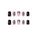 24 PCS Black Snake Pattern Medium Press on Nails with Glue - Hypotenuse French Tip False Nails for Women - Square Stick on Artificial Acrylic Nails - Buy Online on GoSupps.com