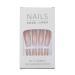 Handcess Coffin Shiny Artificial Nails - Long Ballerina Press Nails in Pink Gradient with Flames | 24 Full Cover Acrylic Nails for Women & Girls - Buy Online on GoSupps.com