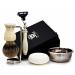 5 Pc Mens Shaving Kit 3 Edge Shaving Razor with Silver Tip Badger Hair Brush Stand Soap and Bowl Perfect Set for Men