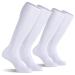 CS CELERSPORT 2/3 Pack Baseball Soccer Softball Socks for Youth & Adult Multi-sport Tube Socks White(2 Pack) Medium