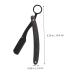 Stainless Steel Folding Razor Holder for Hairdressing & Shaving | Manual Beard & Eyebrow Cutter with Wooden Handle - Ideal for Men - Buy Online on GoSupps.com