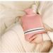 Premium Small Hot Water Bottle with Knitting Cover - Classic Striped 2000ml for Pain Relief & Hot Cold Therapy - Warm Pink - Buy Online on GoSupps.com