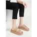 Fudaolea Women's Bathing Shoes - Summer Slippers Thick Sole Casual Slides Slipproof Velcro Flaps Soft Beach Sandals in Khaki - EU Size 37 - Buy Online on GoSupps.com