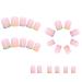 Geynutaly 1 Set Through Wearable Nail Wearable Press on Nails Full Cover Nail Tips French Edge Pink