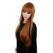Prettyland Long Hair Wig with Bangs - Orange-Brown Straight Wig for Women | C1109 - International Shipping Available - Buy Online on GoSupps.com