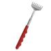 Back scratch made of stainless steel back scratcher extendable from 20 to 68 cm perfect for back and head scratch scratch hand in black funny gift idea for men and women (red)